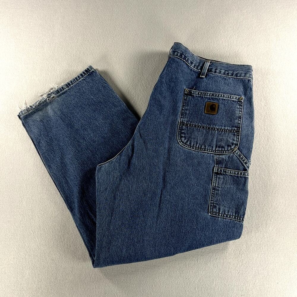 Carhartt B13-DPS Blue Straight Utility Pocket Workwear Jeans Mens Size (42x31)